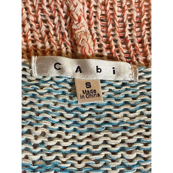 CAbi Line Up Multi Striped Knit Circle Vest Shrug Cardigan Sweater Wm’s Sz Small - Picture 4 of 5